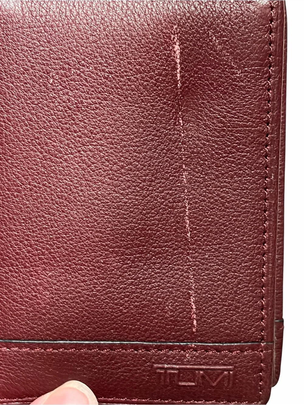 Tumi Burgundy Leather Card & Key Holder